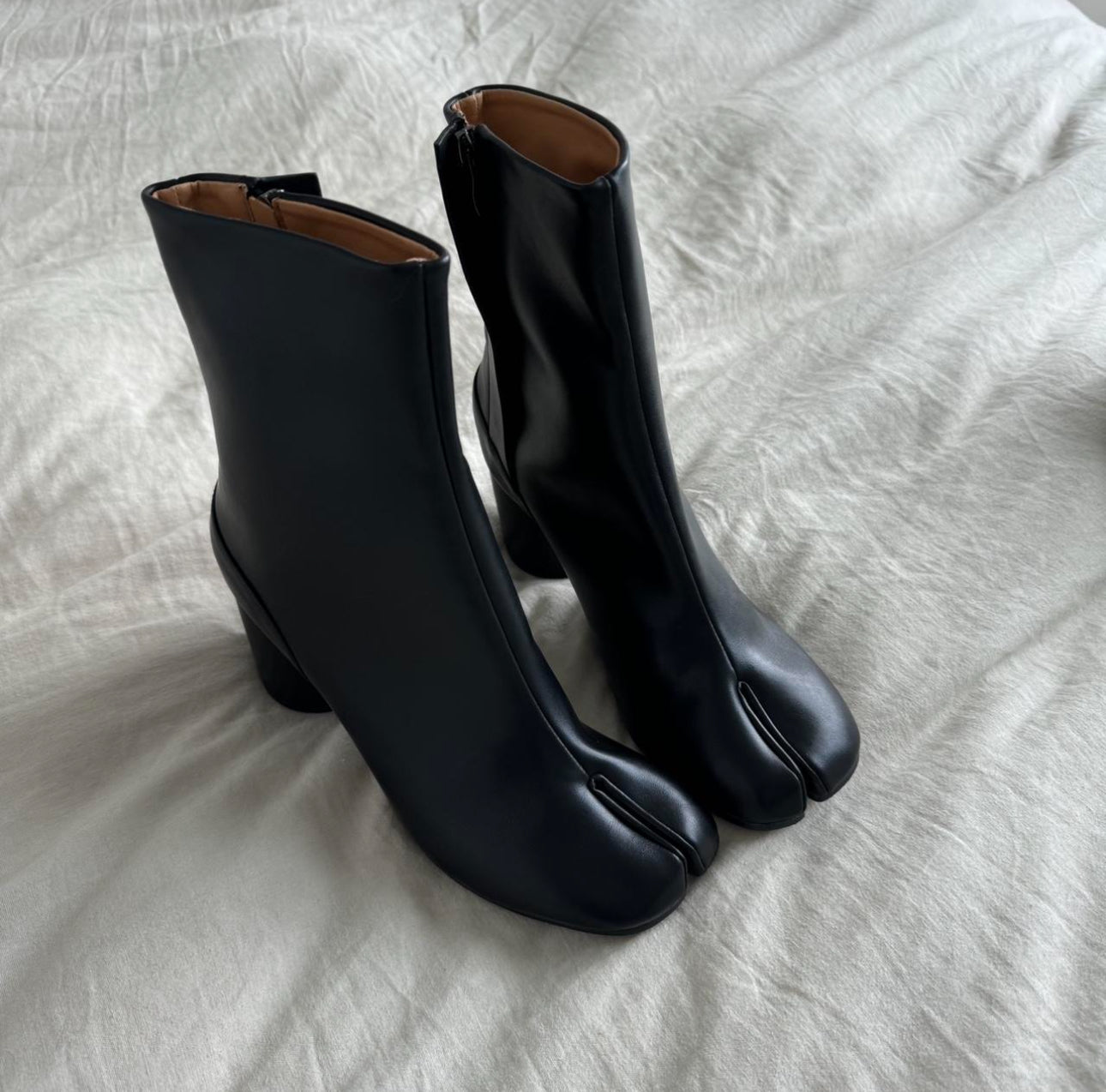 Leather Tabi Boots with Heels