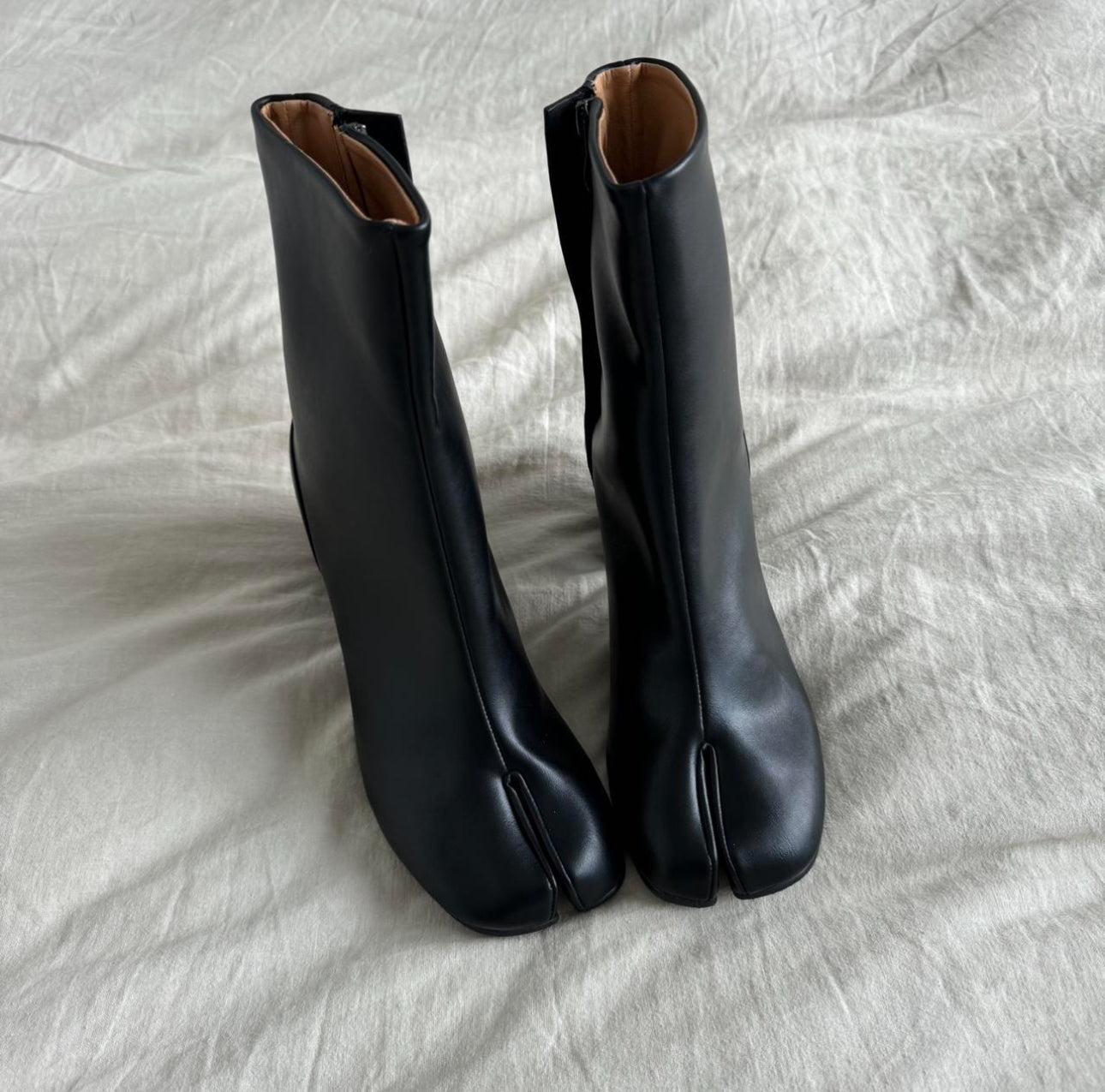 Leather Tabi Boots with Heels